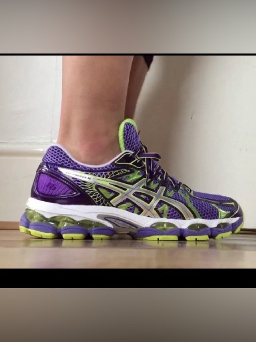 ASICS Gray, Purple & Lime Women's Running Sneakers size 7